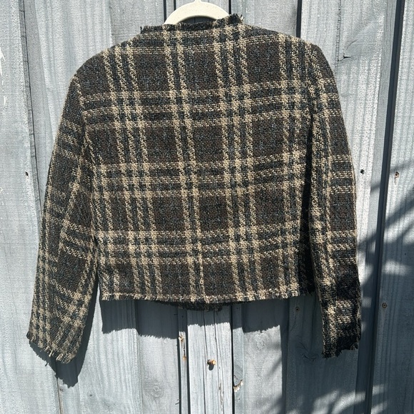 Steve Madden Tan and Brown Plaid Blazer - Picture 4 of 8